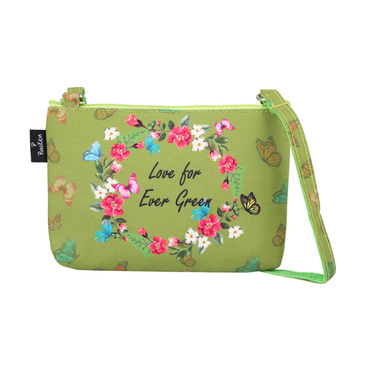 Evergreen Butterfly Bloom Crossbody Pouch