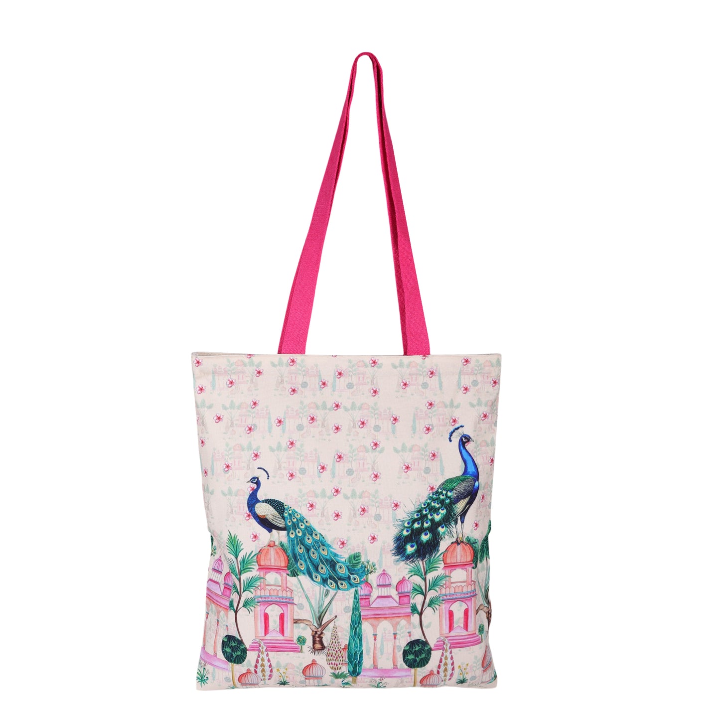 Royal Peacock Palace Tote Bag