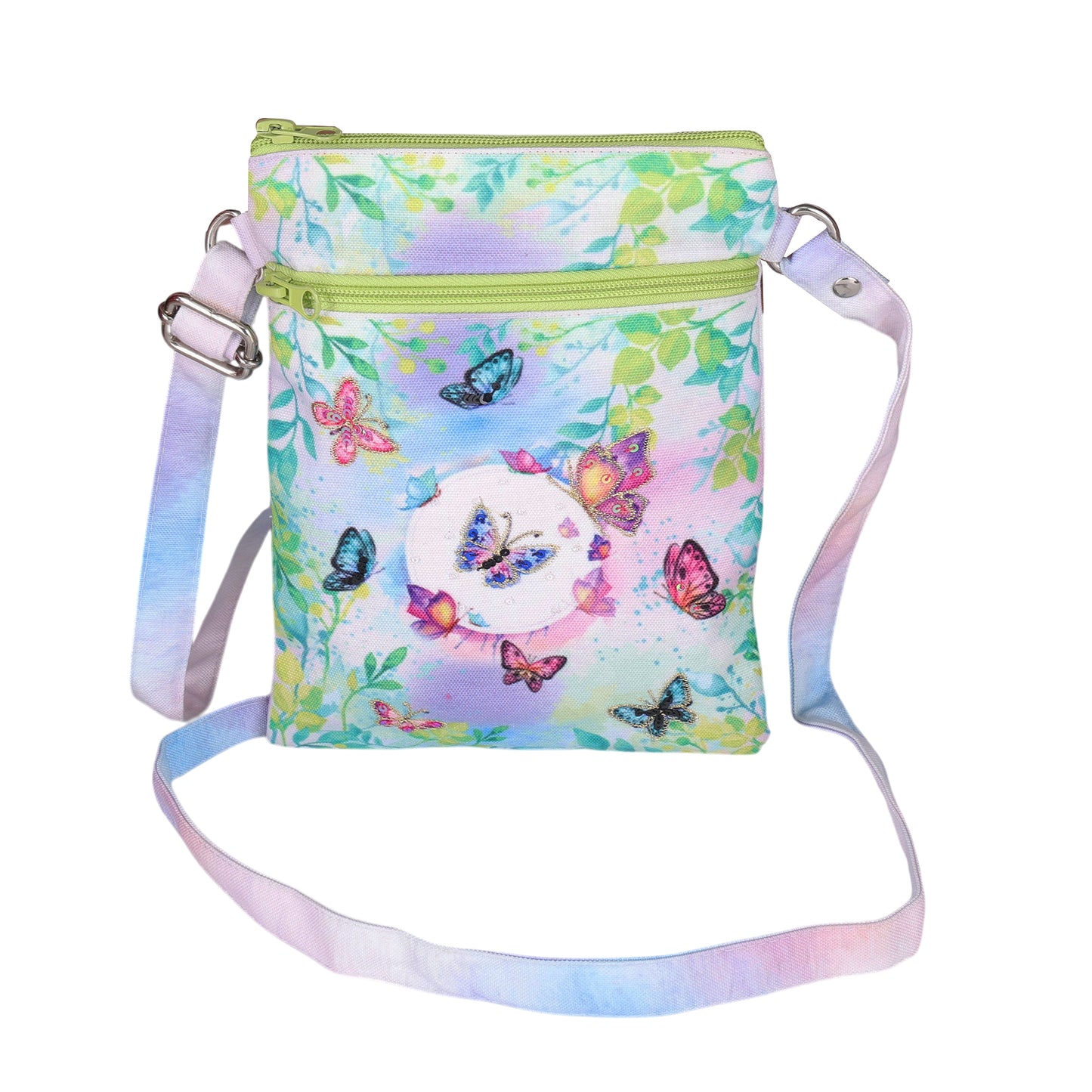 Pastel Watercolor Butterfly Crossbody Bag