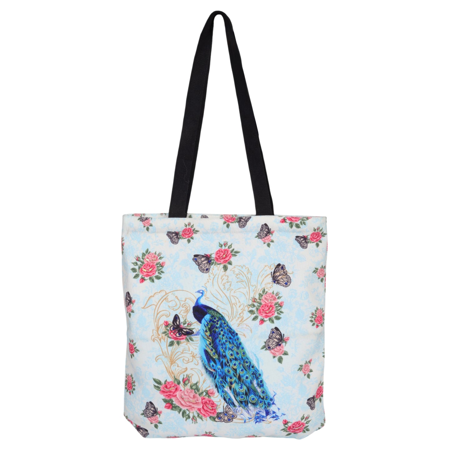 Royal Peacock & Rose Garden Tote