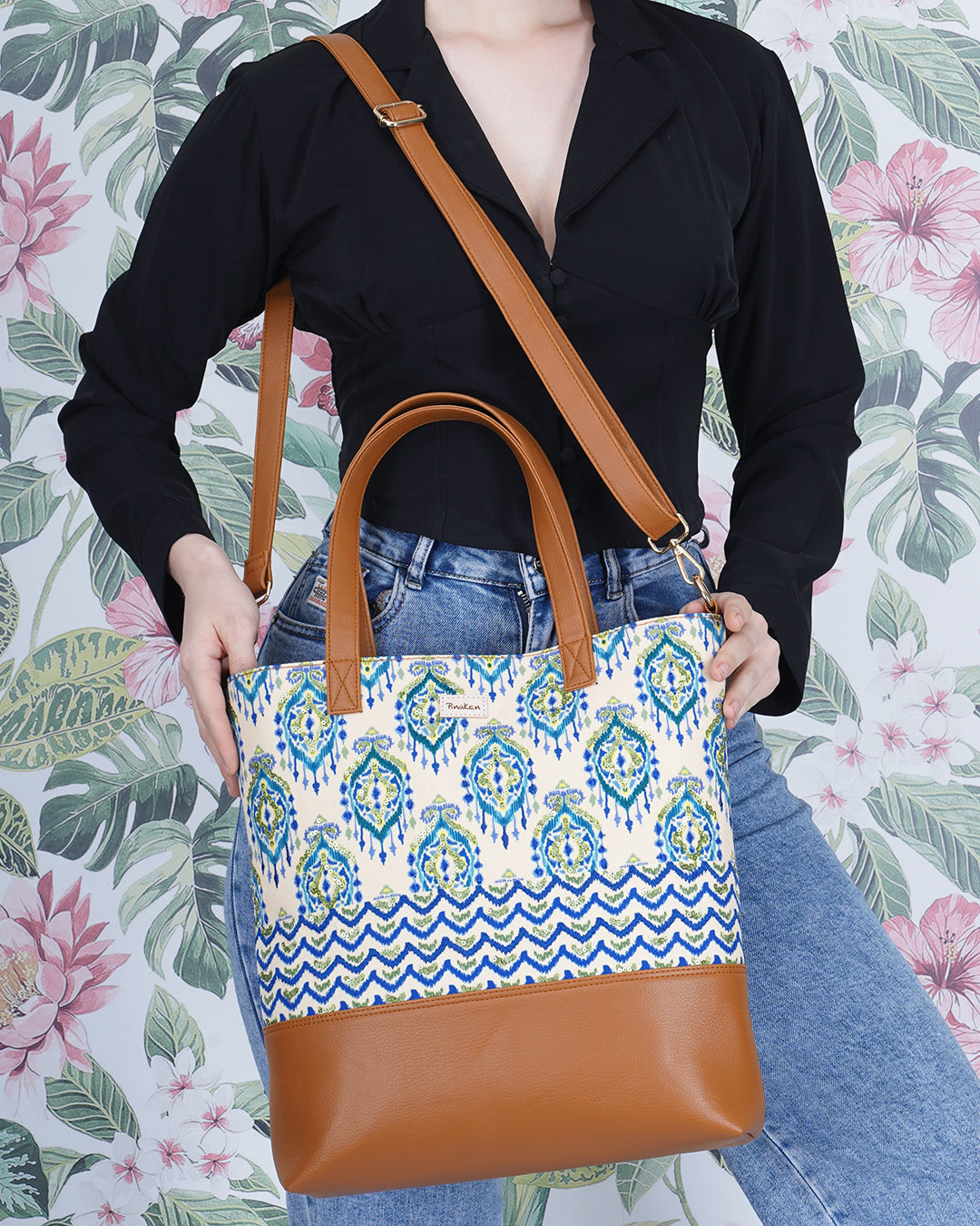 Ikat Dmask Tote Sling Bag