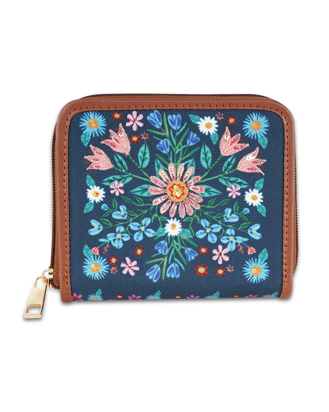 Party Floral Top Zip Wallet