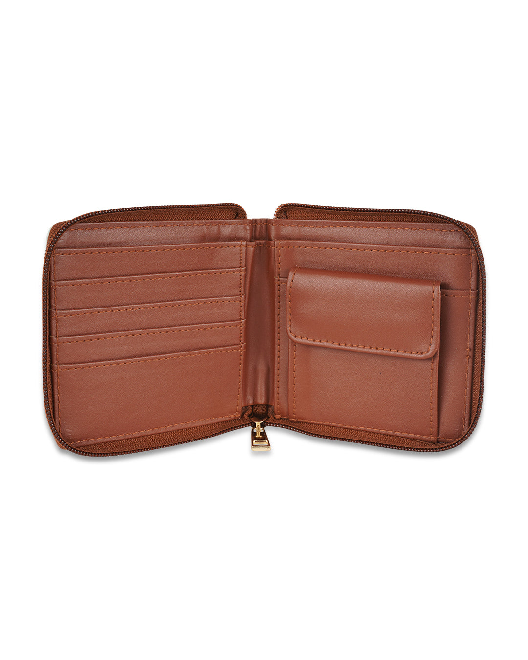 Jungle Stamp Side Zip Vegan Leather Wallet