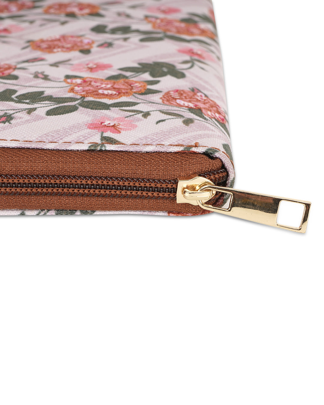 Cheveron Roses Top Zip Large Wallet