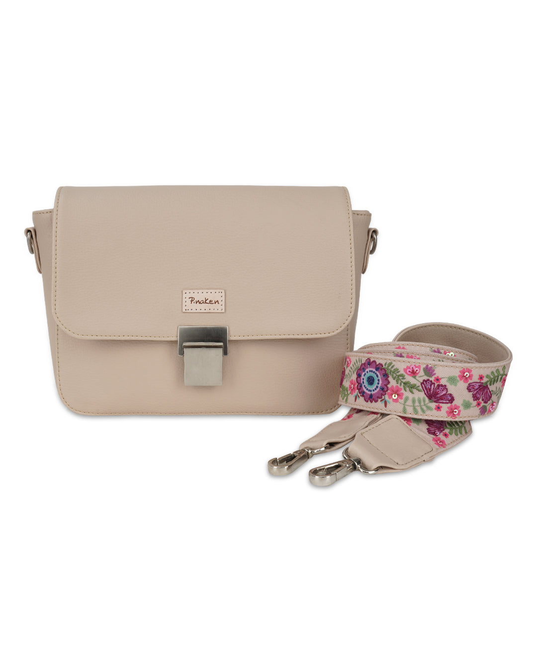 Flortage Embroidered Handle Sling Bag