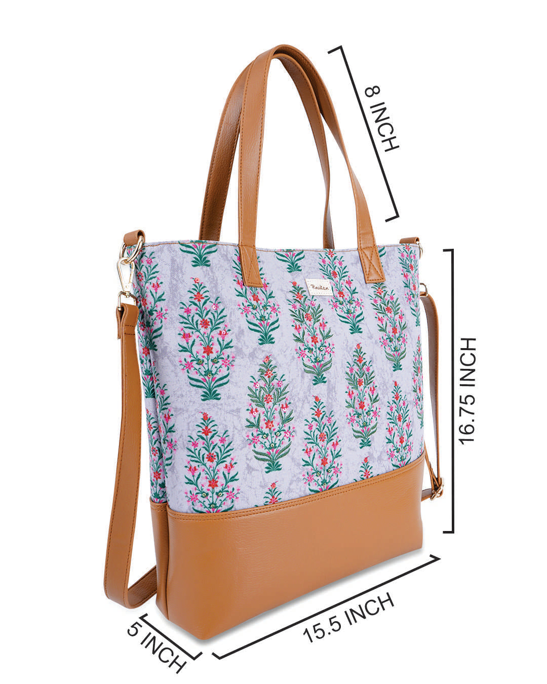 Floral Block Tote Sling Bag