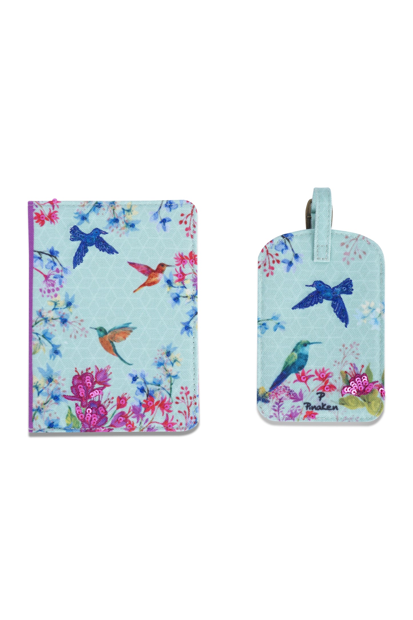 Hummingbird Set Of 2 Combo Passport Holder And Luggage Tag
