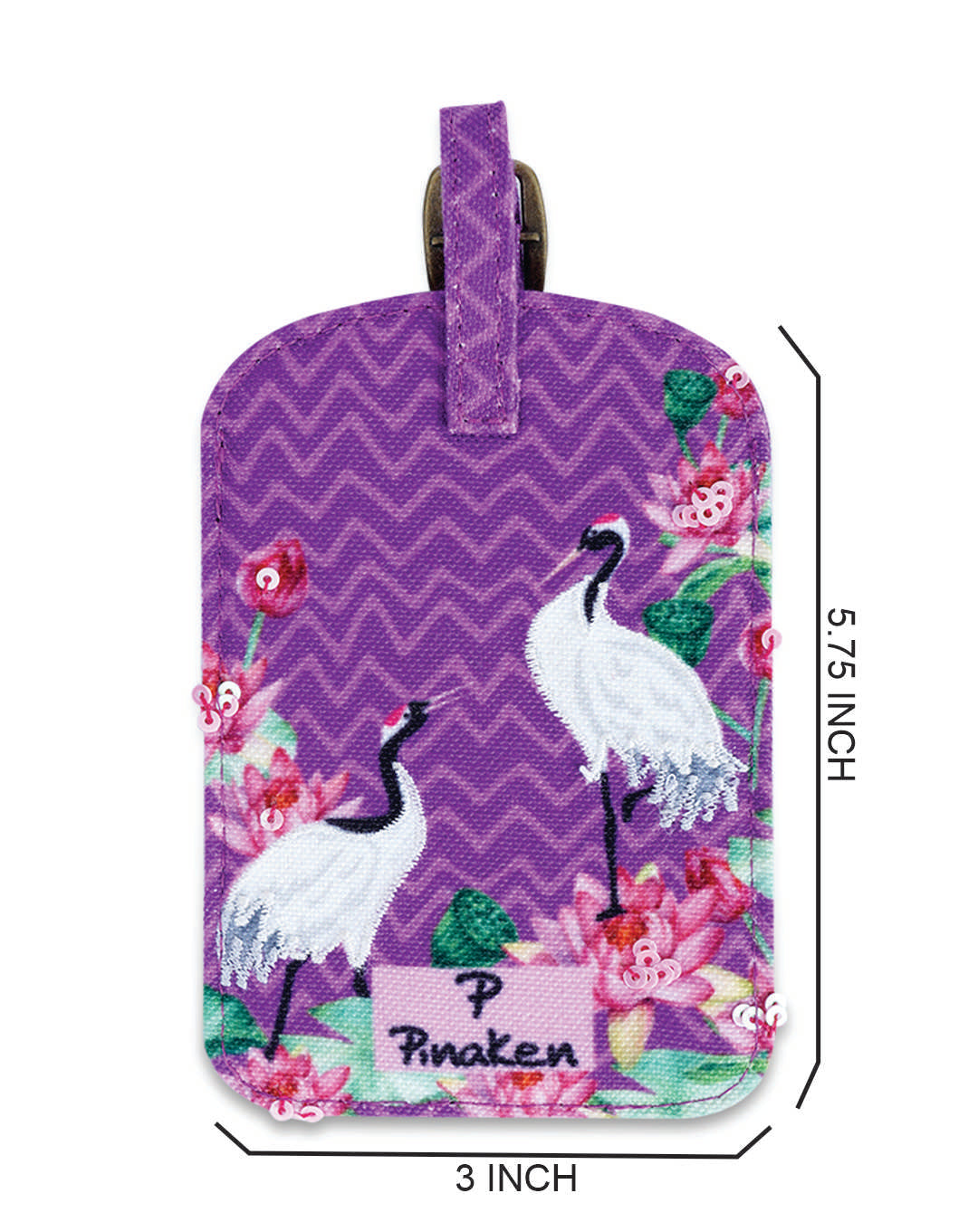 Crane With Lotus Set Of 2 Luggage Tags