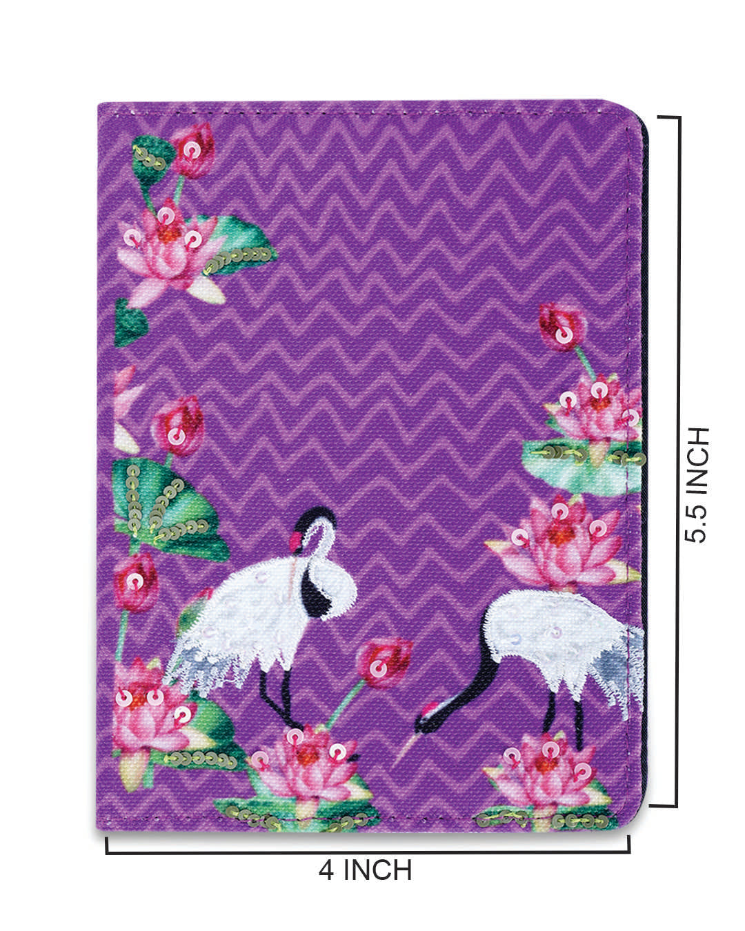 Crane With Lotus Passport Holder And Luggage Tag Set Of 2 Combo