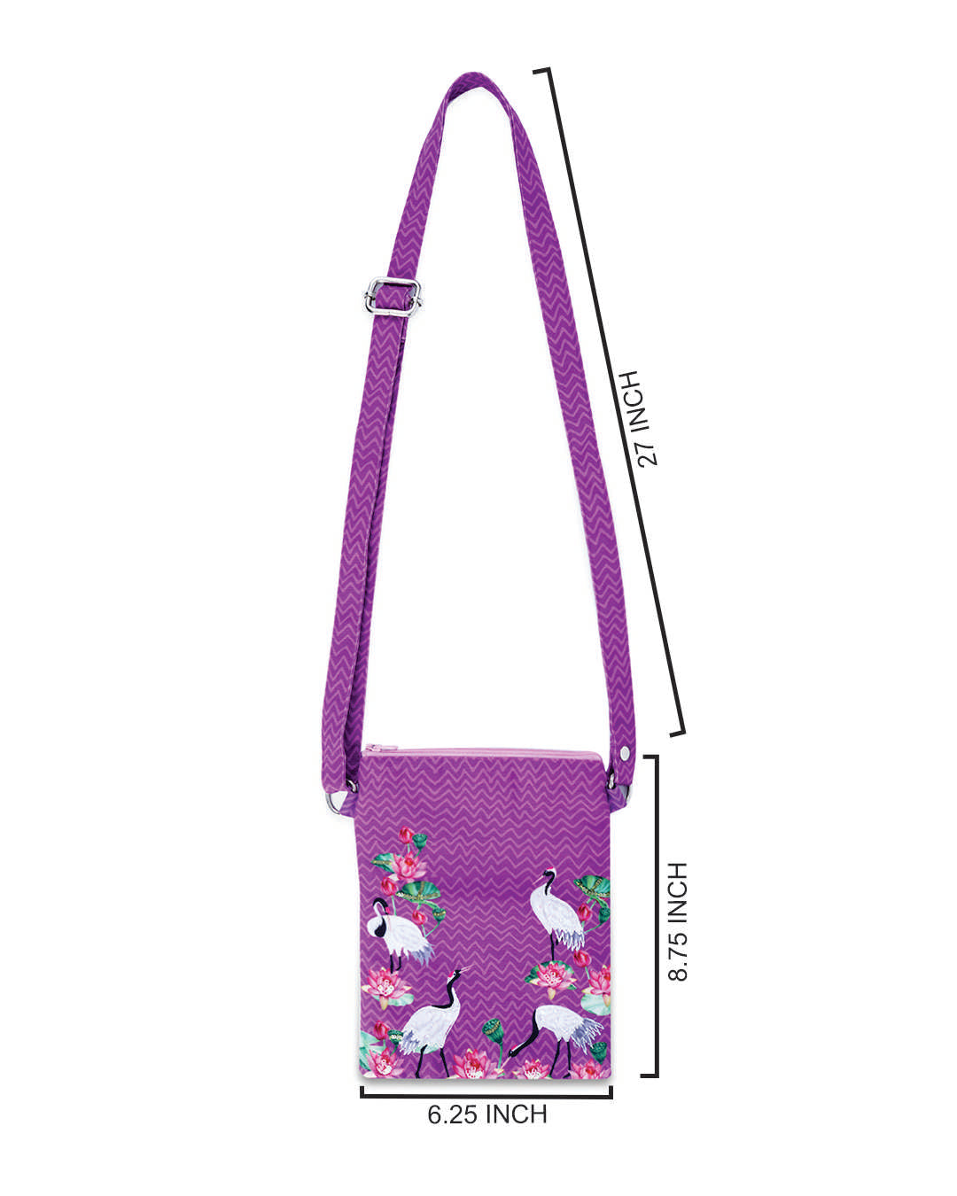 Crane With Lotus Small Sling Bag