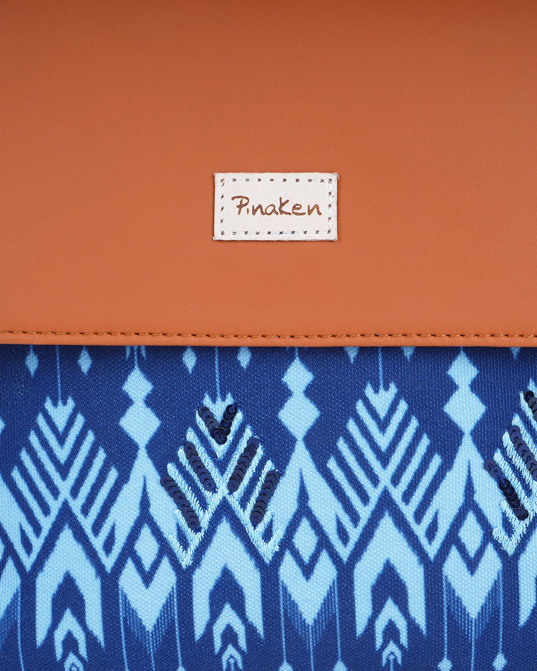 Navy Ikat Bucket Sling Bag