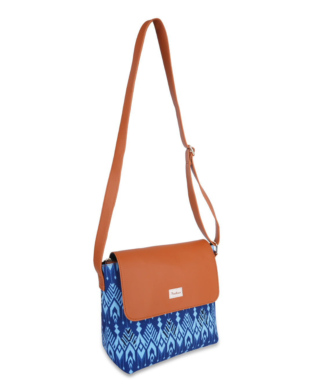 Navy Ikat Bucket Sling Bag
