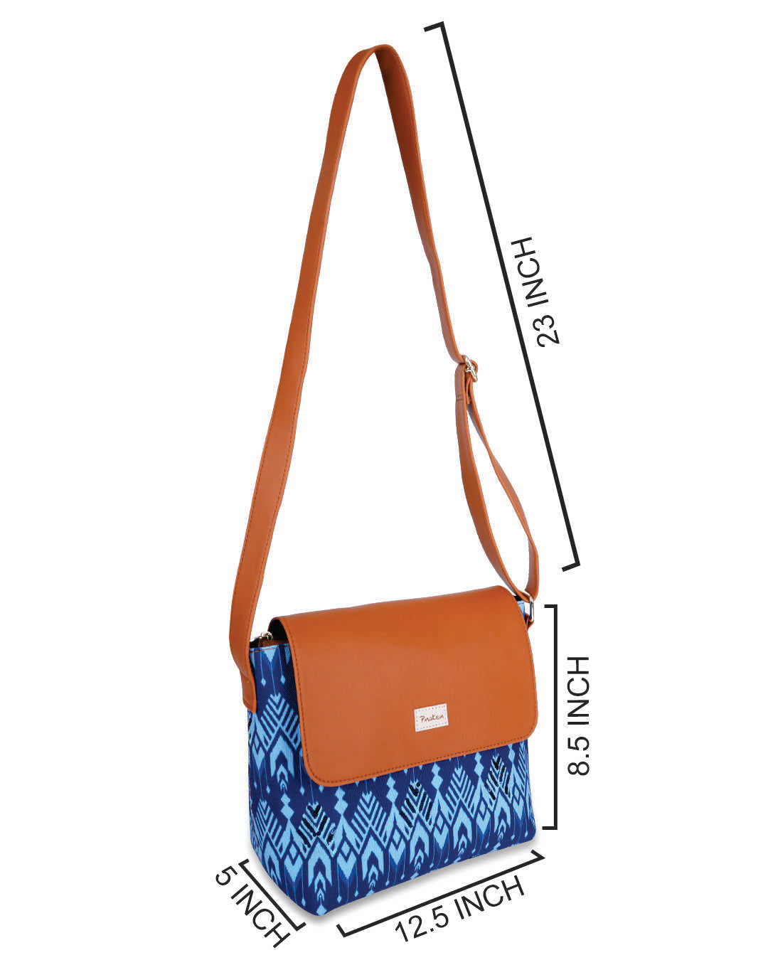 Navy Ikat Bucket Sling Bag