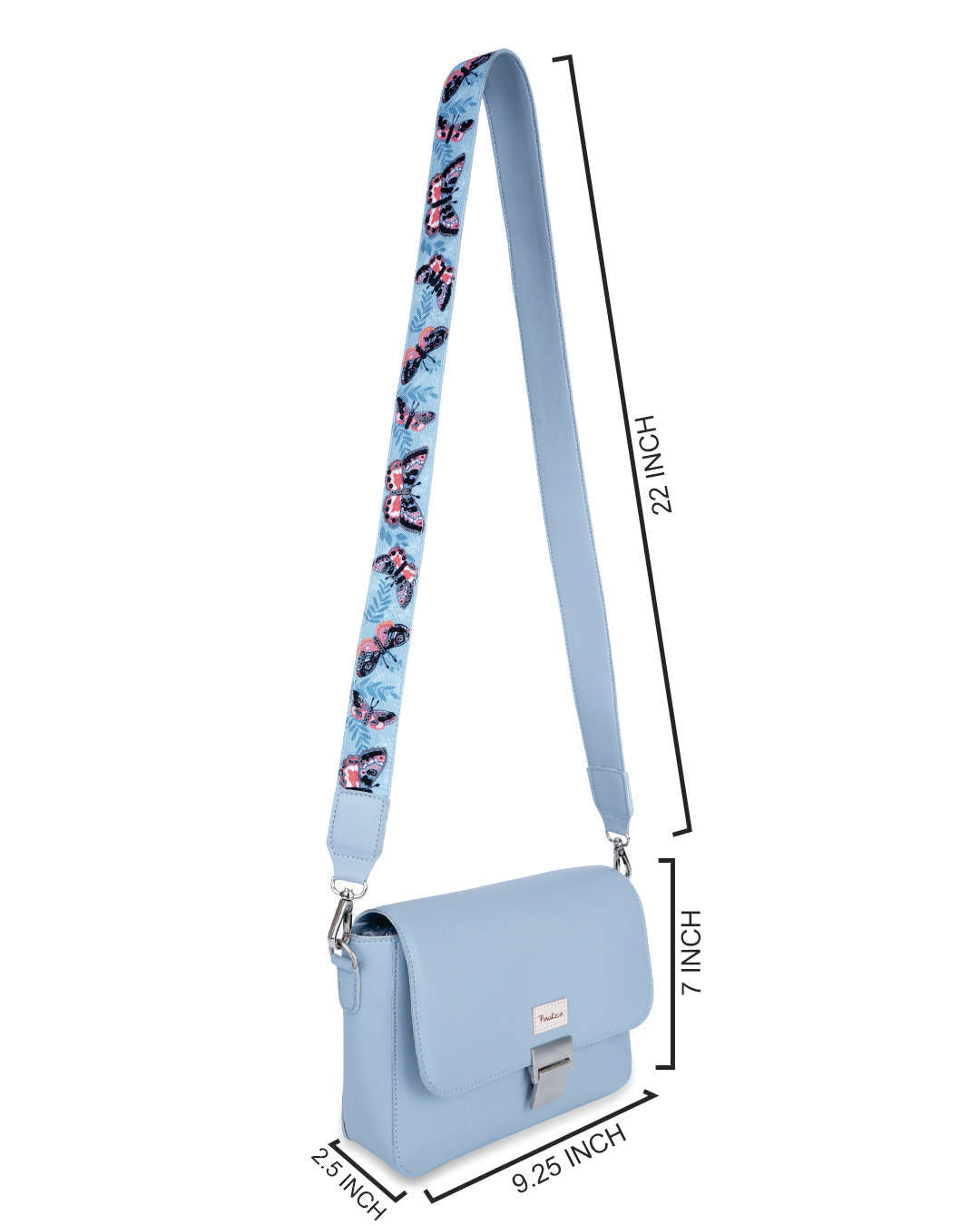 Butterfly Embroidered Handle Sling Bag