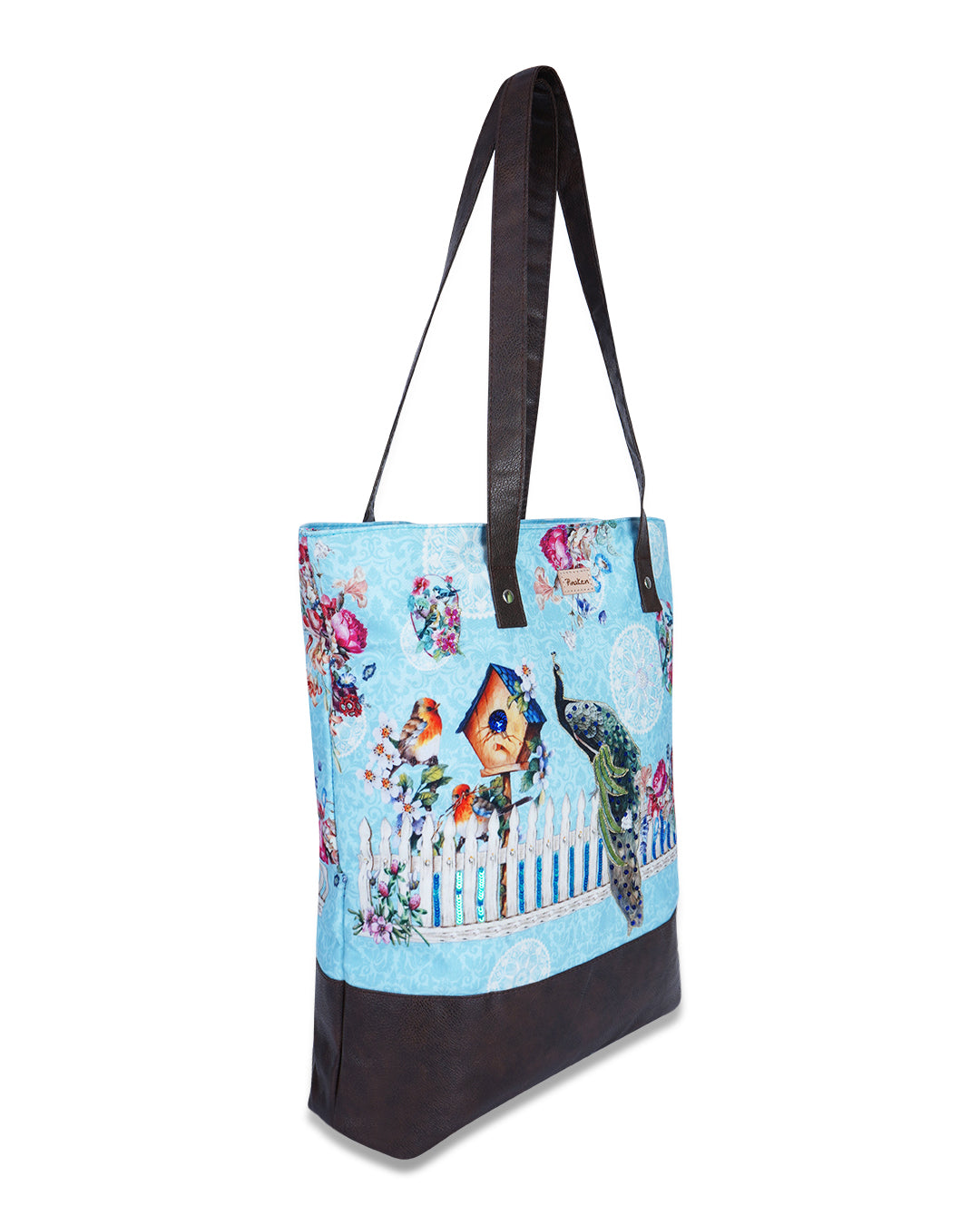Peacock Fence Shoulder Pu Bottom Tote Bag