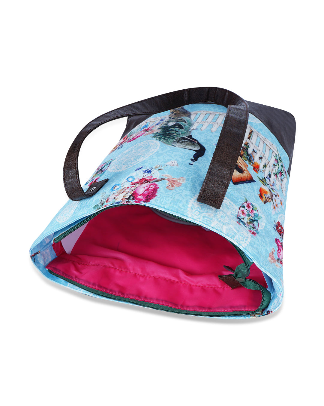 Peacock Fence Shoulder Pu Bottom Tote Bag