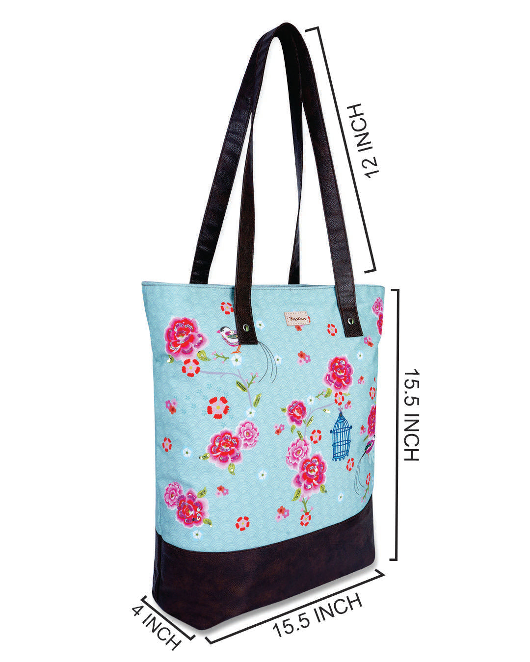 Bird Cage Shoulder Pu Bottom Tote Bag