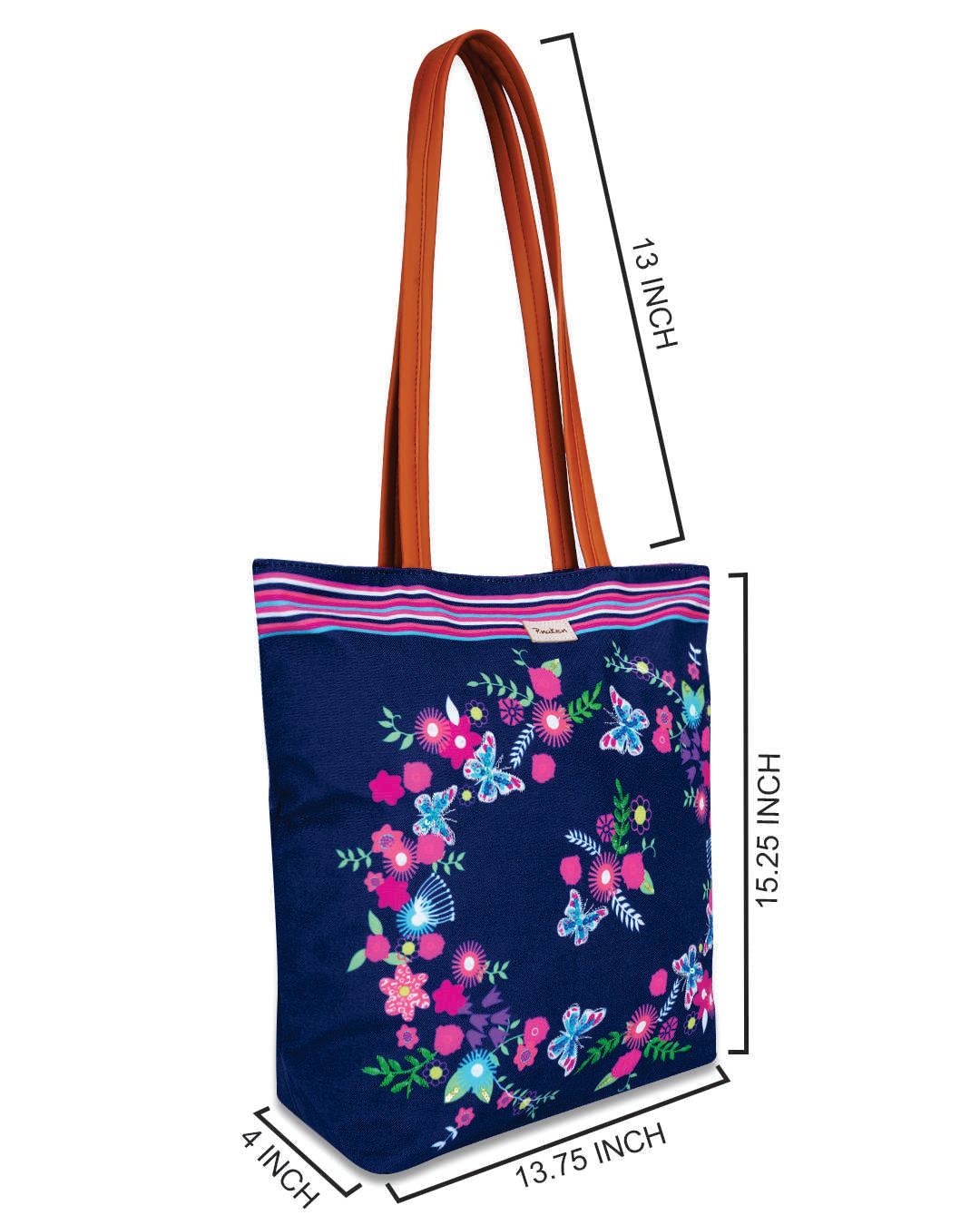 Butterfly Bloom Pu Handle Tote Bag