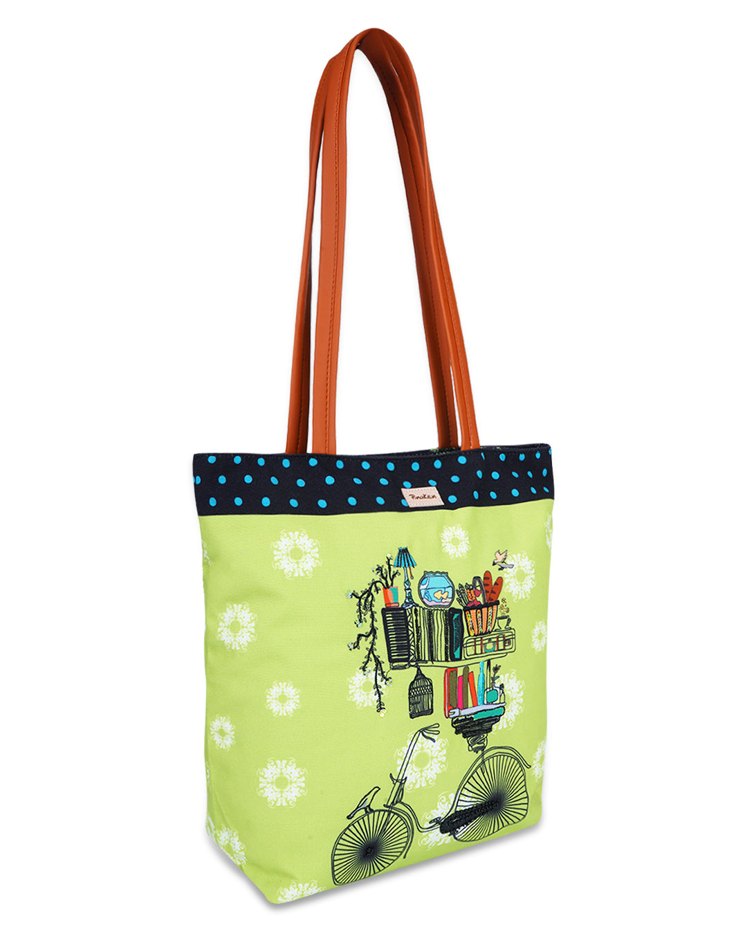 Brain Bridge Cycle with Vegan Leather Handle Tote Bag