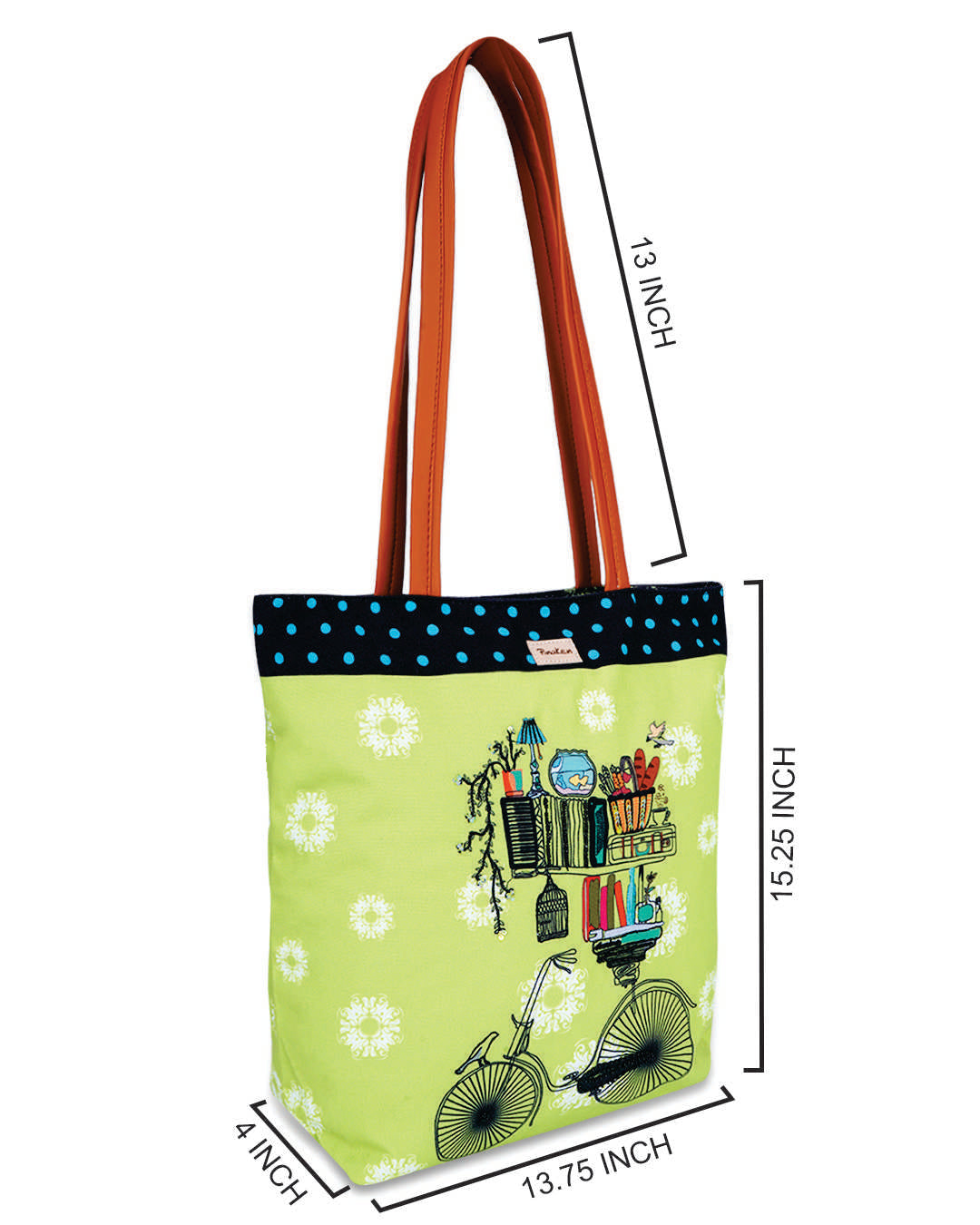 Brain Bridge Cycle with Vegan Leather Handle Tote Bag