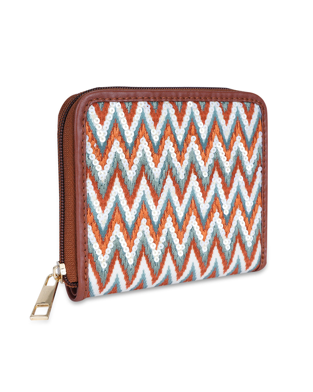 Zigzag Top Zip Wallet