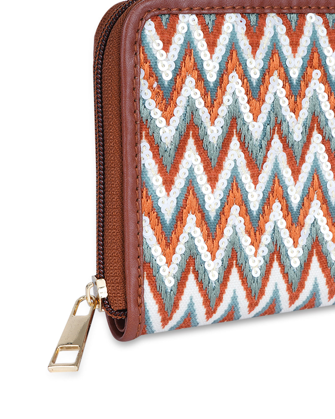 Zigzag Top Zip Wallet