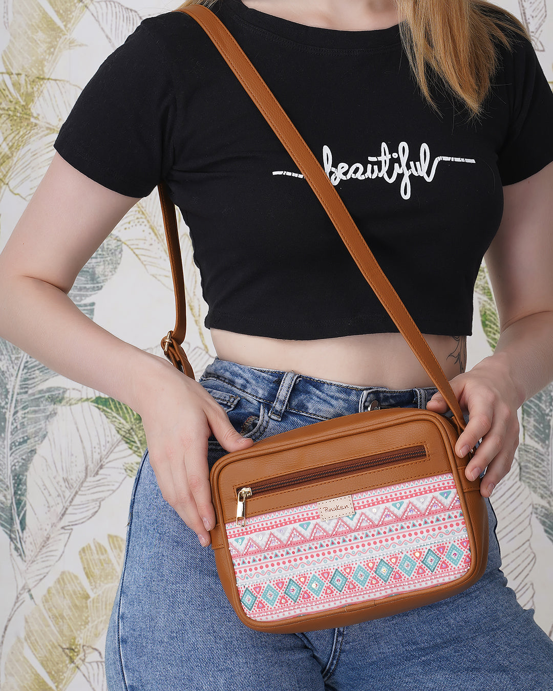 Pastel Aztec Box Sling Bag