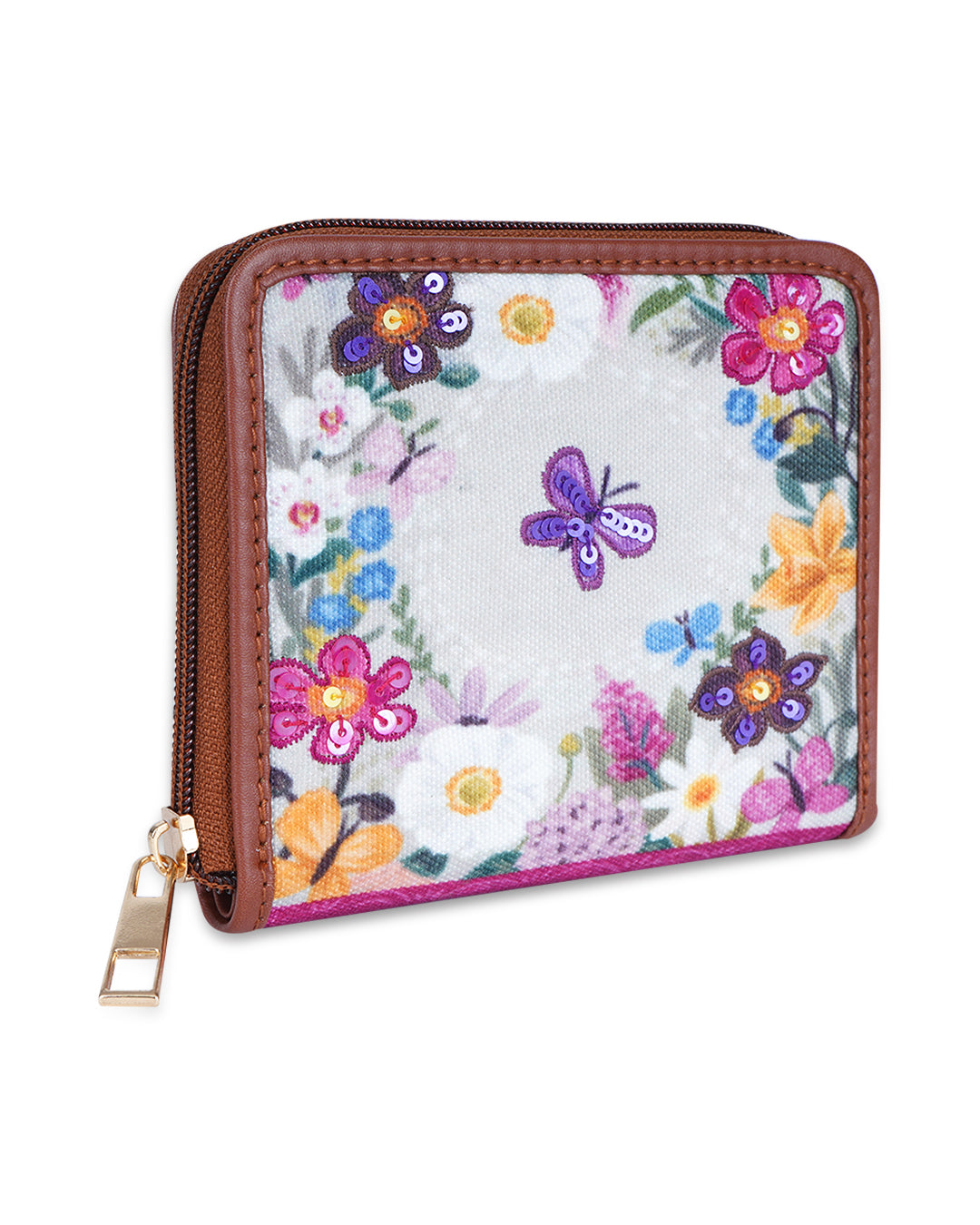 Flower Garden Top Zip Wallet