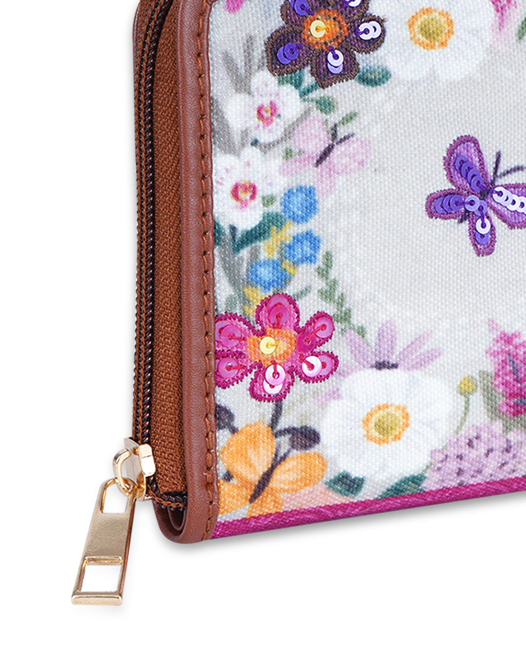 Flower Garden Top Zip Wallet