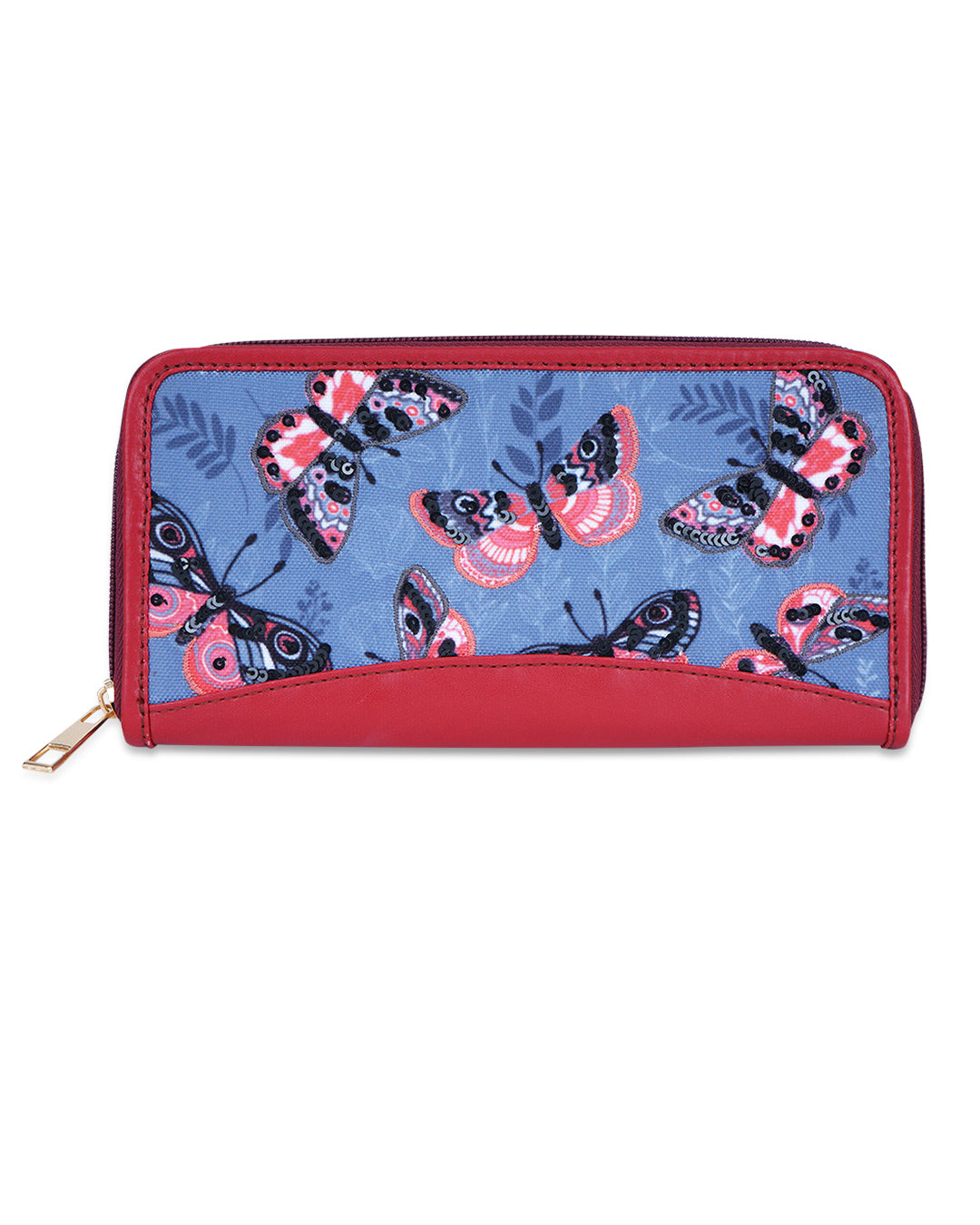 Butterfly Top Zip Cluth Wallet