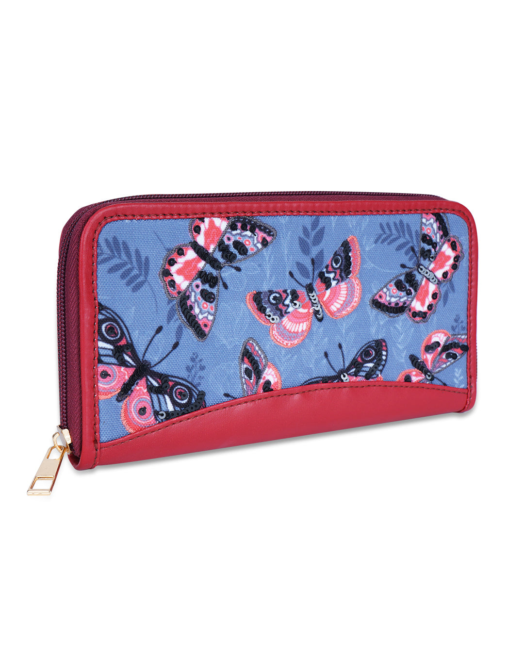 Butterfly Top Zip Cluth Wallet