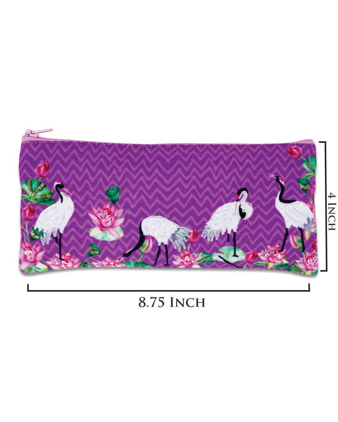 Crane With Lotus & Humming Birds Pencil Pouches
