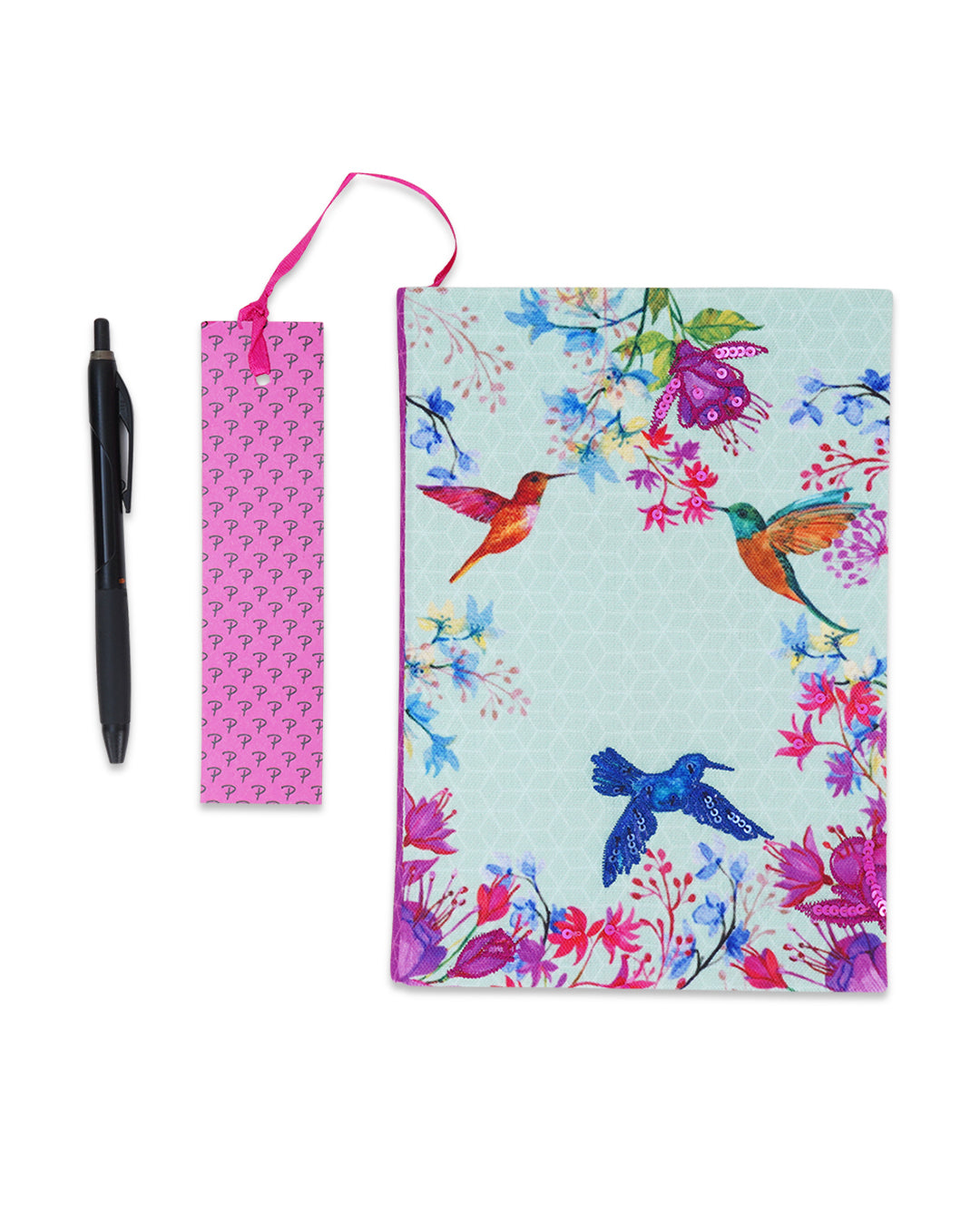 Humming Birds Fabric Notebook 8 X 6"