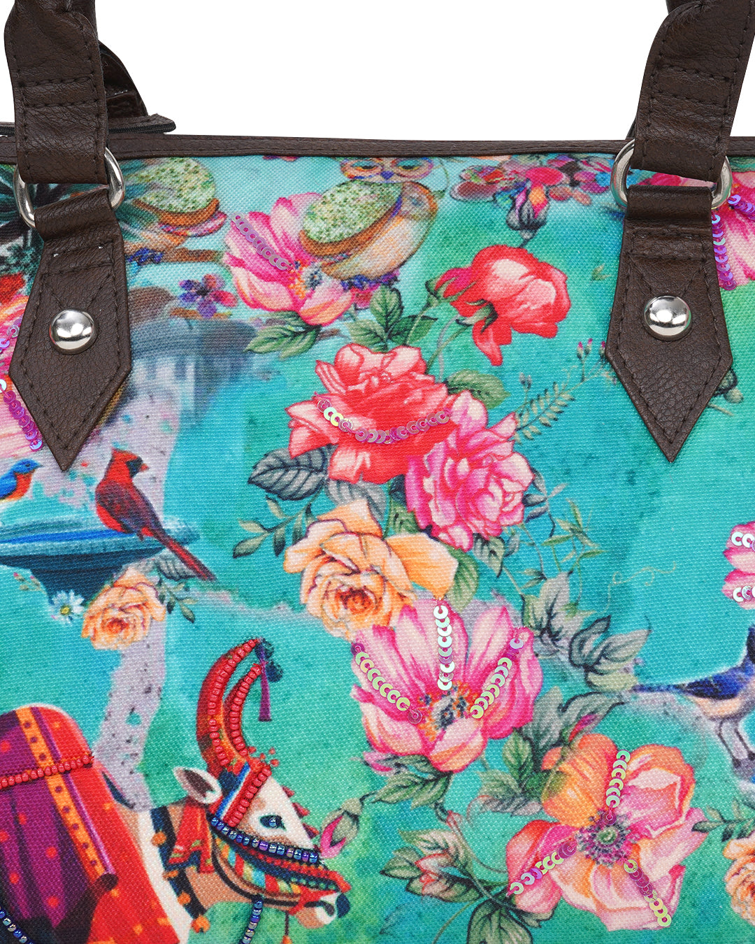 Floraln Cow Mini Flight Bag