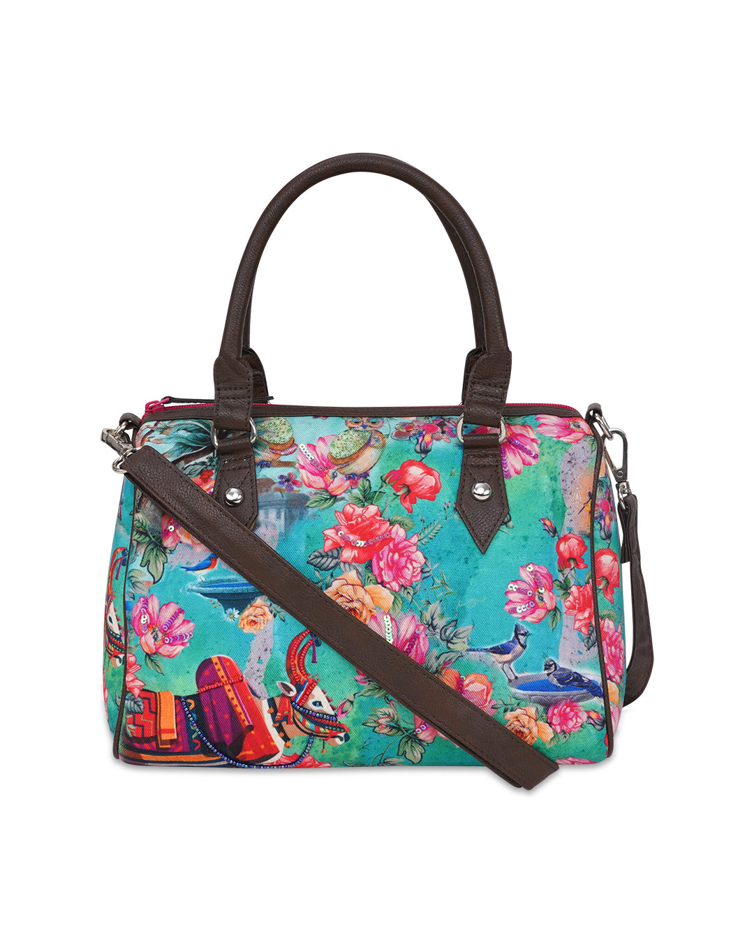 Floraln Cow Mini Flight Bag