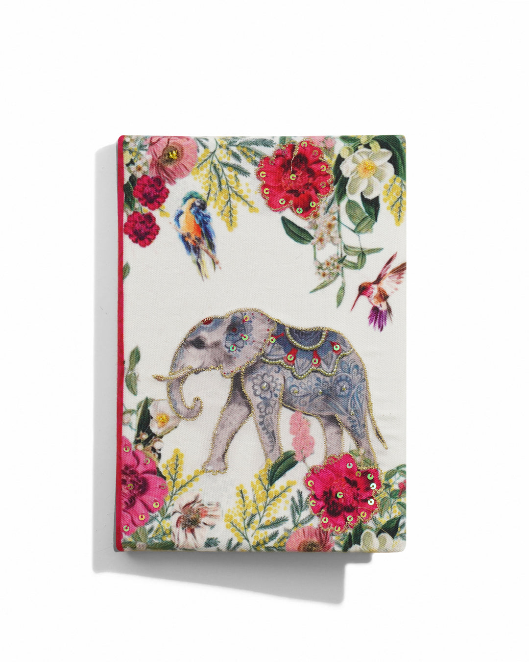 Tropical Elephant Fabric Notebook 8 X 6"