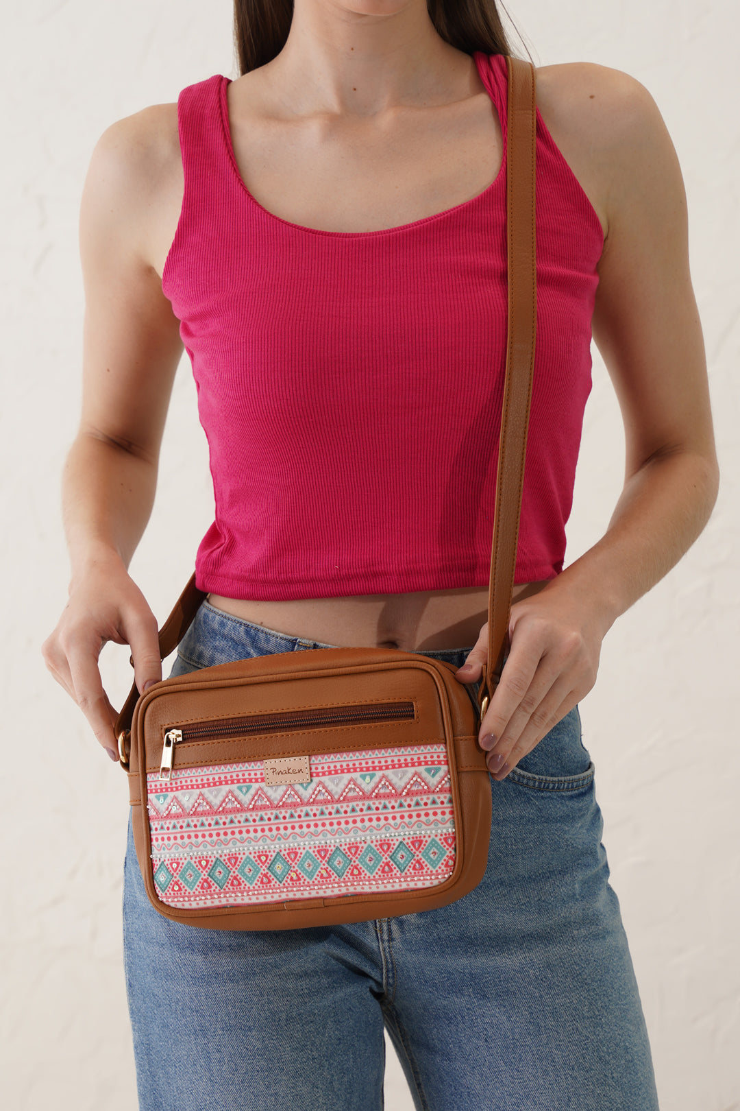 Pastel Aztec Box Sling Bag