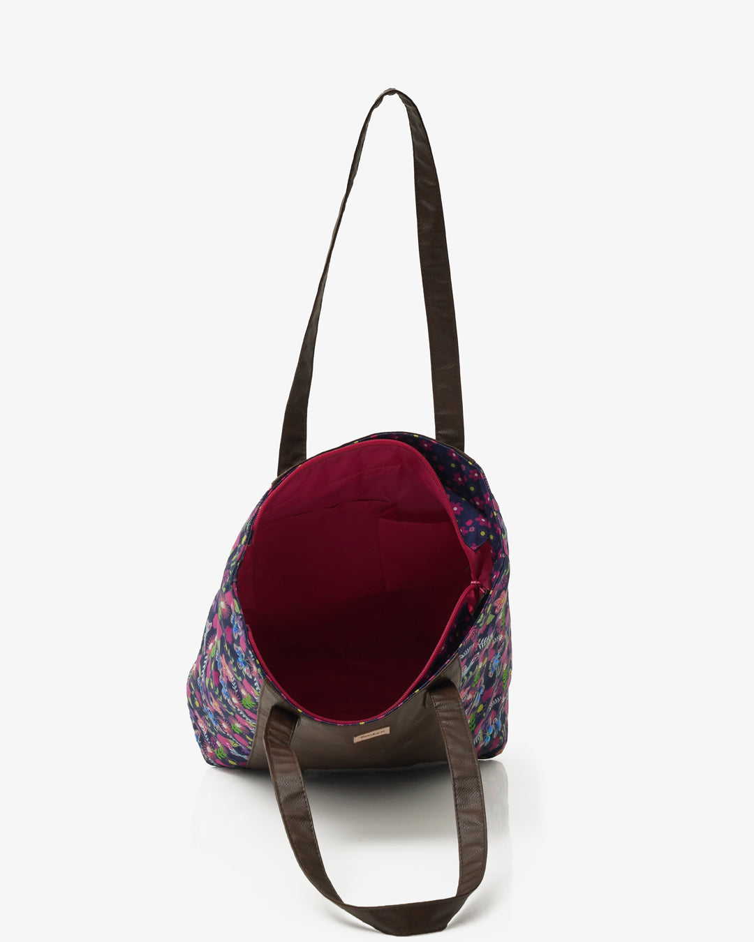 Butterfly Bloom Shoulder Tote Bag with Vegan Leather