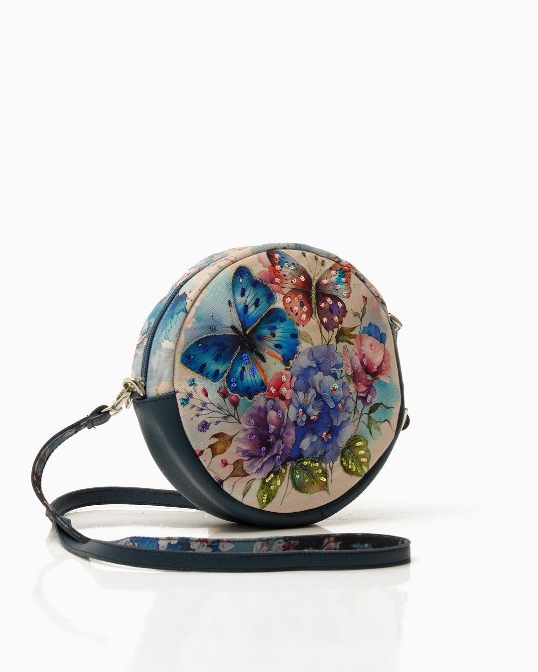 Butterfly Splash Round Sling Bag
