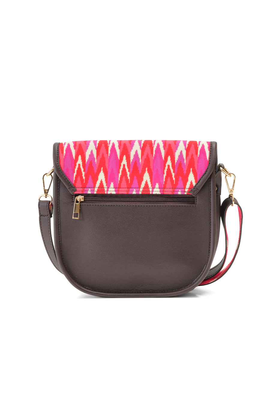 Pink Ikat Flap Sling Bag