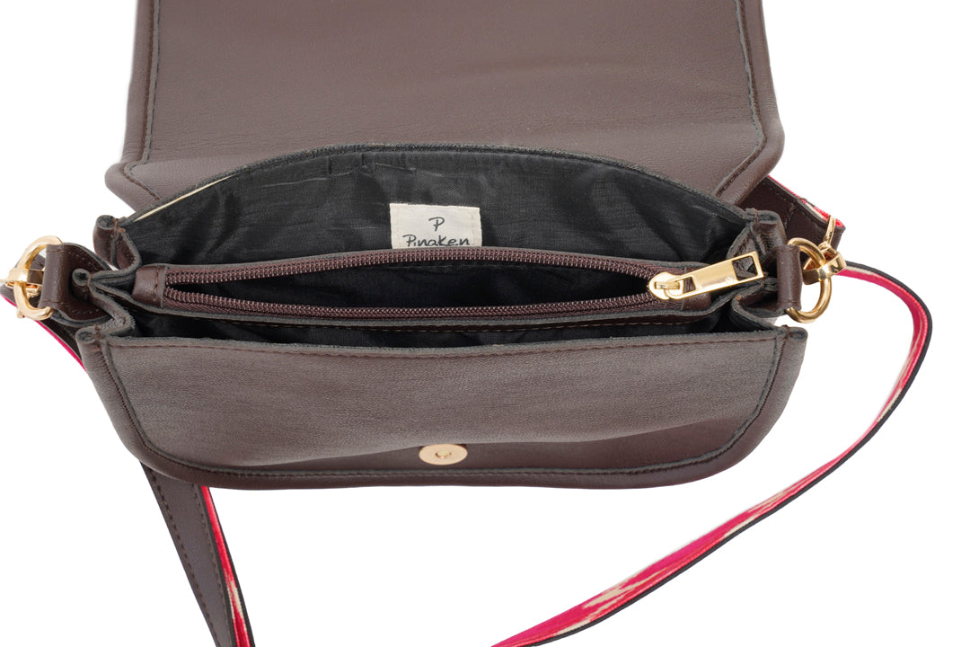 Pink Ikat Flap Sling Bag