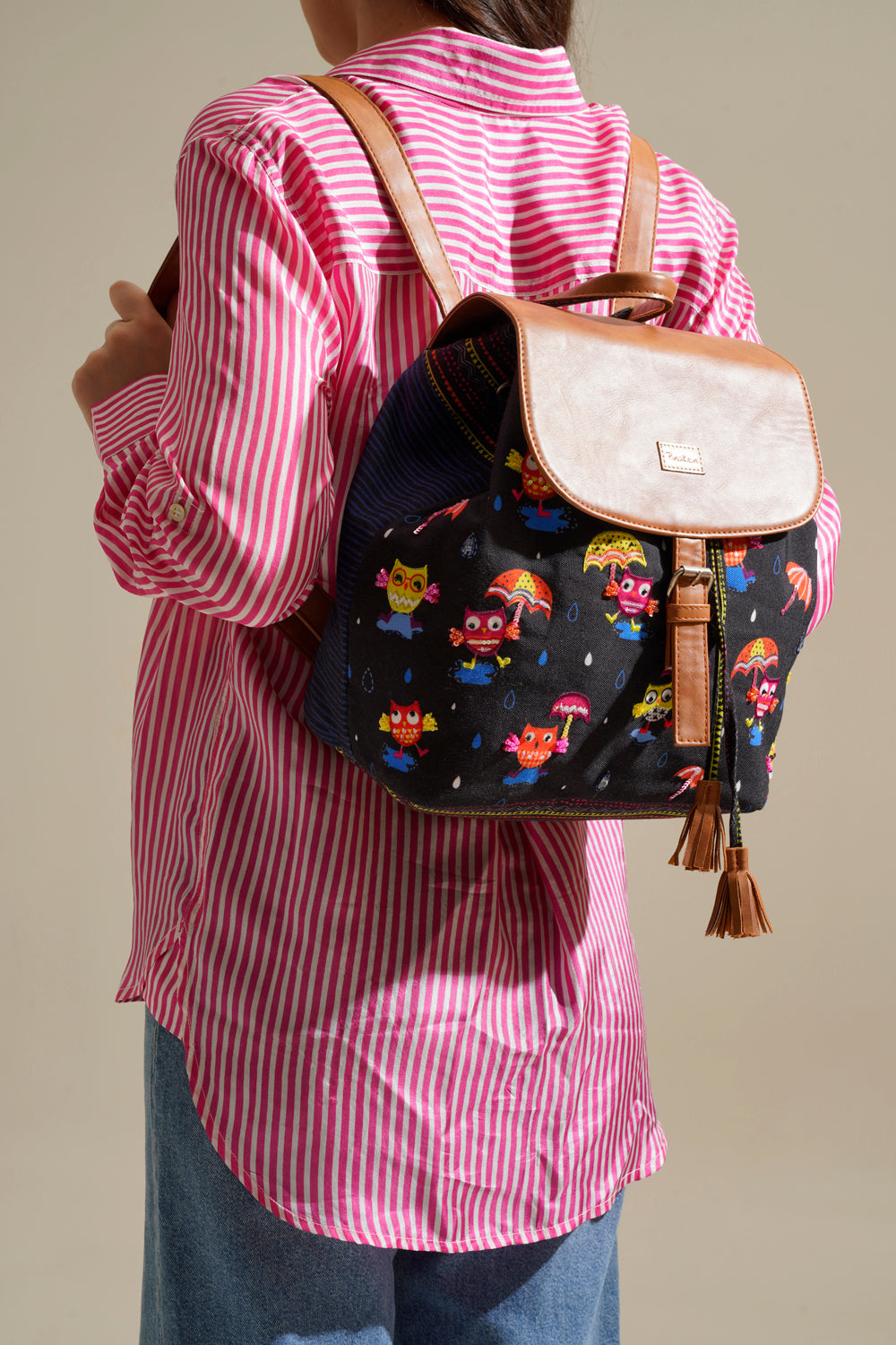 Funky Owl Drawstring Backpack