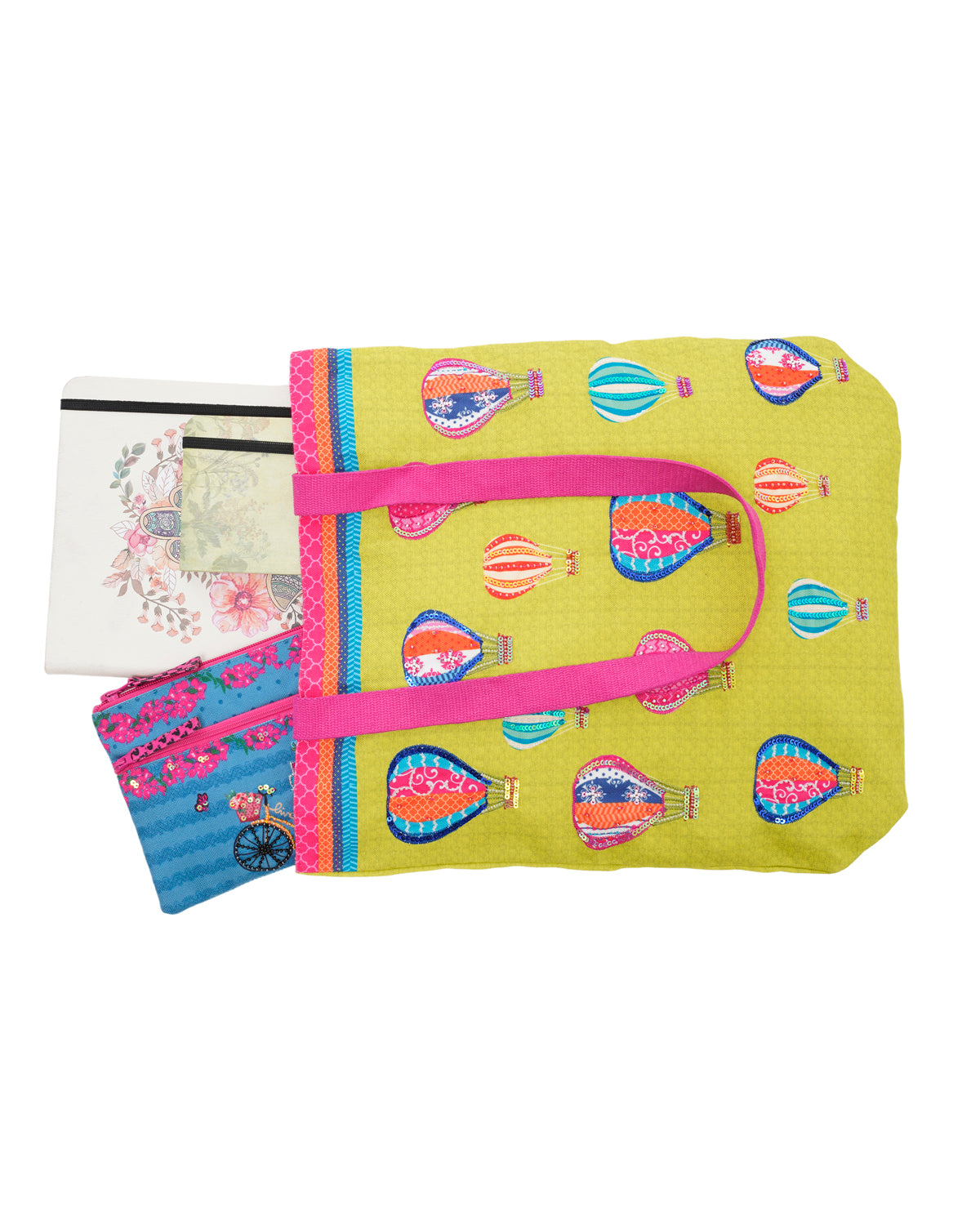 Hot Air Ballon Tote Bag Cotton Handle