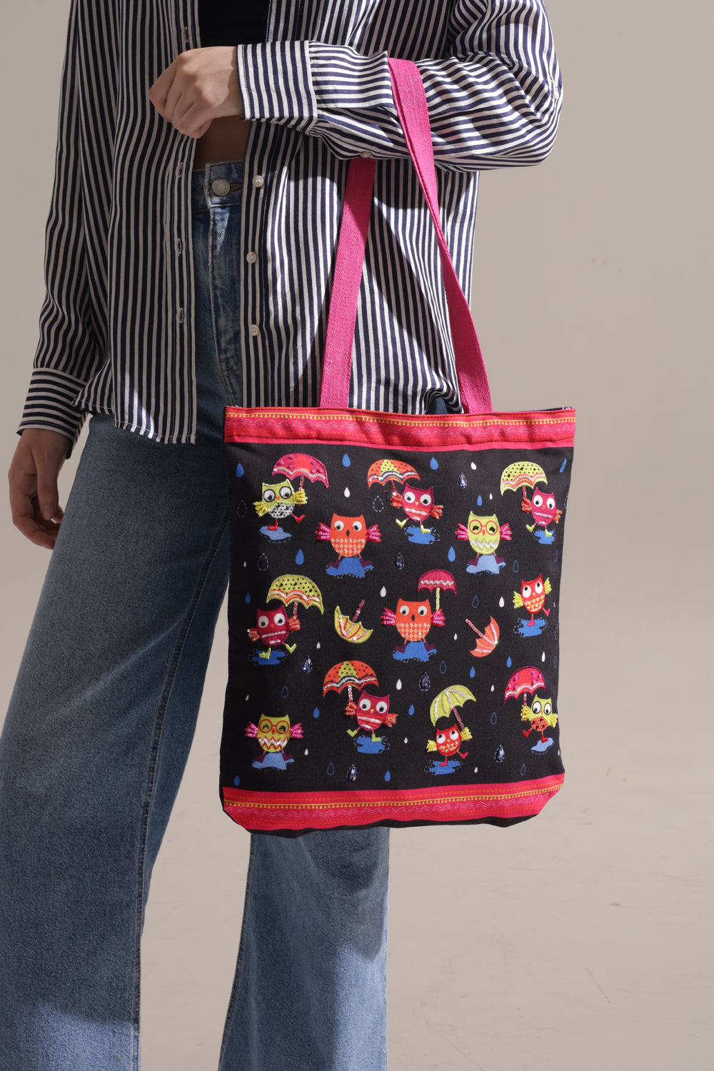 Funky Owl Tote Bag Cotton Handle