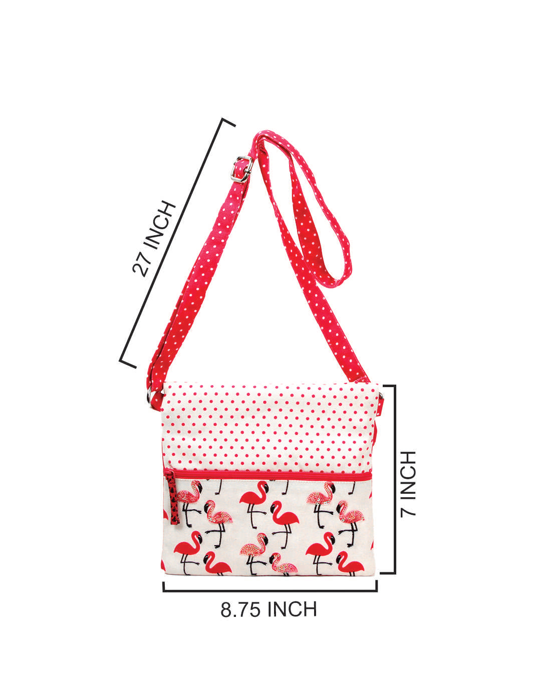 Flamingo Blush folded Sling Bag