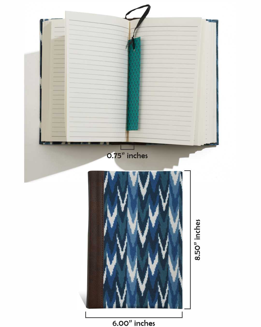 Ikat Fabric Notebook 8 X 6"