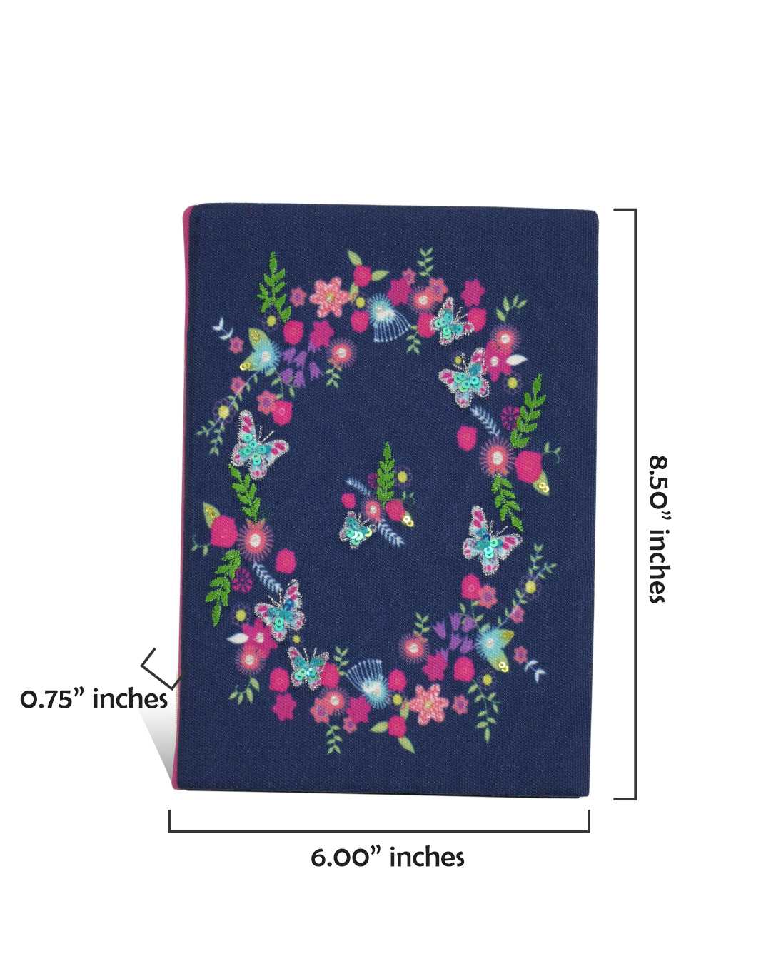 Butterfly Bloom Fabric Notebook 8 X 6"