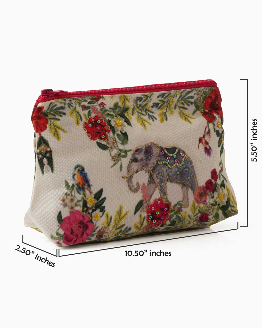Tropical Elephant Cosmetic Bag