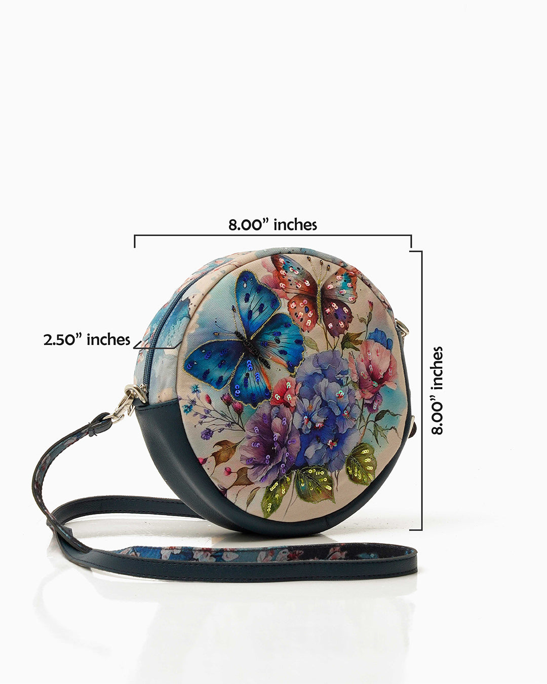 Butterfly Splash Round Sling Bag