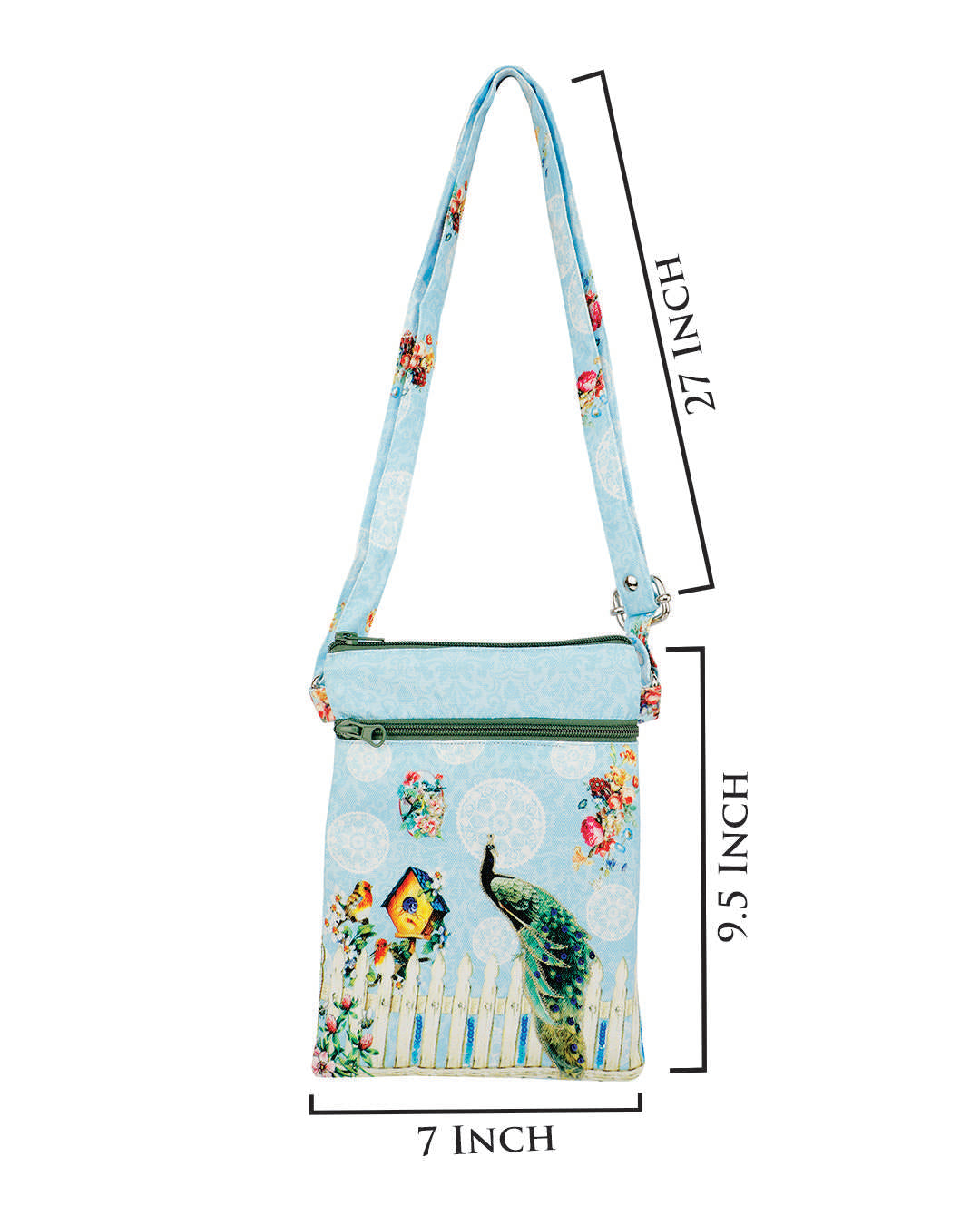 Peacock Fence Folded Sling Bag